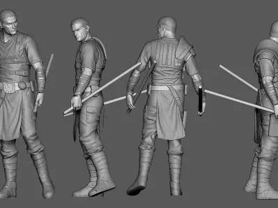 Starkiller statue of star wars character 3D print model
