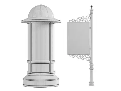 Classic Street Advertising BLENDER 3D Model Cycles 3D model