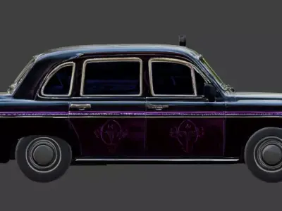 Gothic Horror Coffin Taxi 3D Model Low-poly 3D model