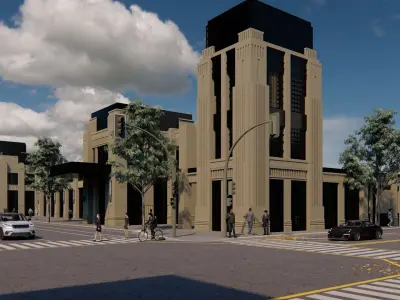 Modern office-Futuristic Skyscraper-Building office 3D model
