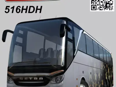 Setra S 516 HDH Low-poly 3D model