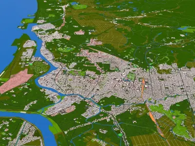 Akita 3d City Japan October  2020 GIS data 3D model