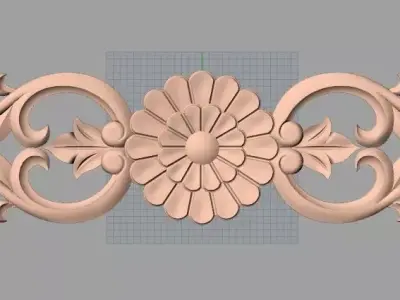 Door flower 3D relief STL Model for CNC woodworking carving E271 3D model