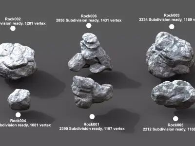 Rock Pack Low-poly 3D model