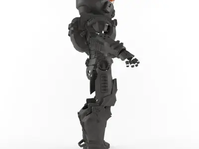 Armor Helmet Low poly 3D model game Low-poly 3D model