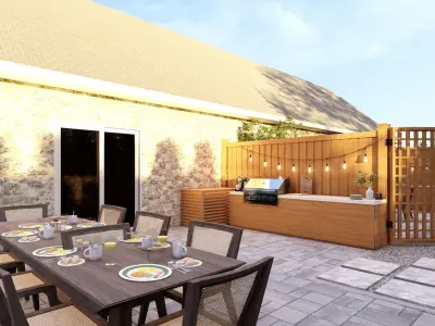 3D Exterior Scene 3D model design garden and landscape 3D model