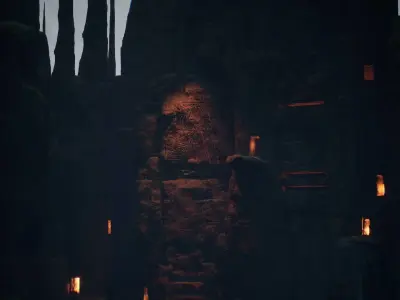 Stone Chasm 16 Assets Low-poly 3D model