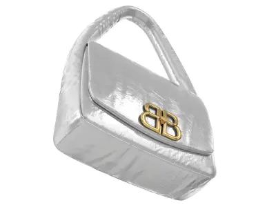 Balenciaga Monaco Small Sling Bag Silver Low-poly 3D model