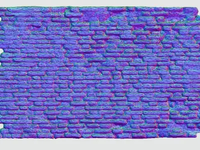 old weathered brick wall photoscan Low-poly 3D model