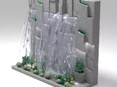 waterfall fountains corona 3D model