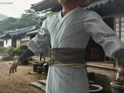  Asian Commoner Outfit Gray 