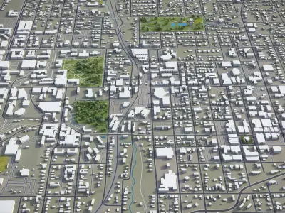 Fayetteville - Springdale Low-poly 3D model