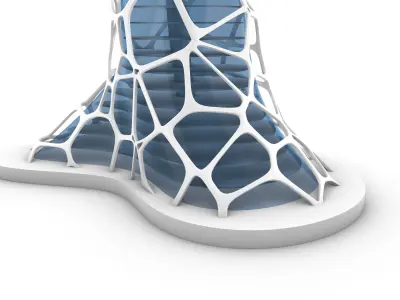 Organic SciFi Skyscraper 3D model