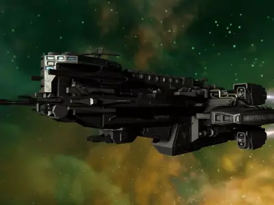 Sci Fi Mother Ship Low-poly 3D model