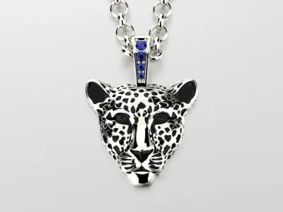 Light leopard pendant with enamel 0076 v2 3D print model