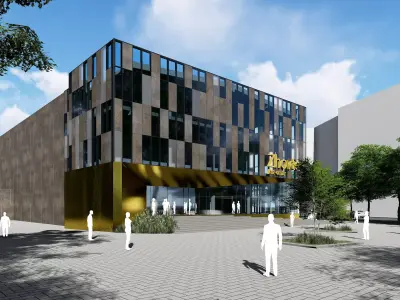 3D model of the cinema building reconstruction 6 versions 3D model