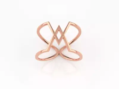 Fashion Ring V design Free 3D print model