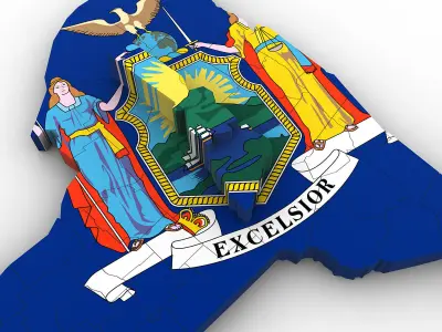 New York Political Map 3D model