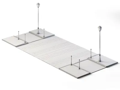 Street Path Set 6m x 14m Low-poly 3D model