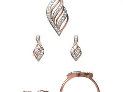 Light wt Ring Earrings Pendant set stl jcd 1-render details 3D print model 53