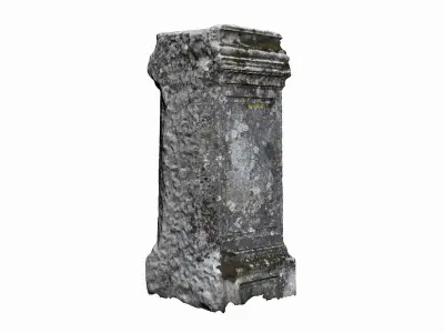 Tombstone old stone column Low-poly 3D model