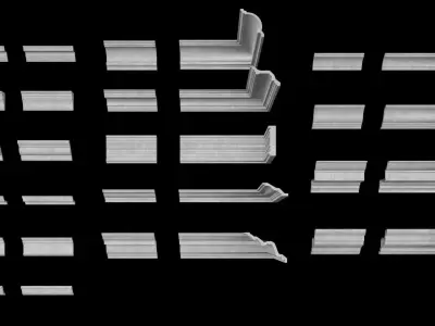 Plasterboard window frame in shapes and sizes 3D model