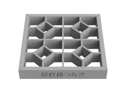Chochinmasutsunagi wooden window frame with squares 3D print model