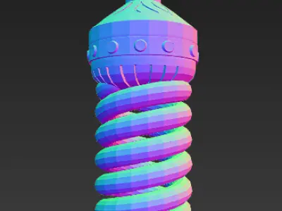 Spiral Energy-Saving Bulb with Blue Band 3D model