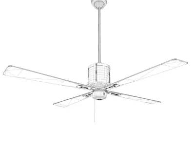Ceiling-Fan ceiling fan with three blades 3D model