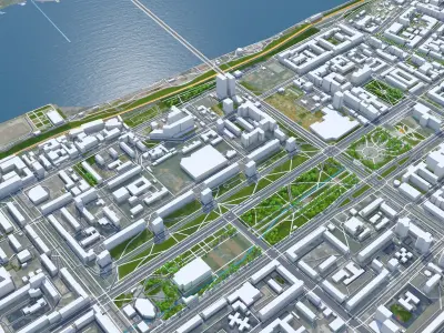 Perm City Russia Low-poly 3D model