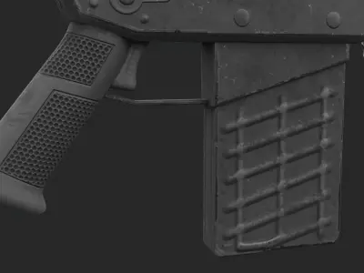 Sci-Fi Gun Low-poly 3D model 19