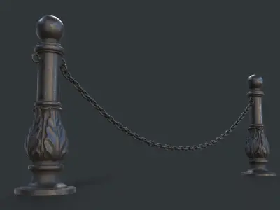 Street Bollard 05 PBR Game Ready  Low-poly 3D model