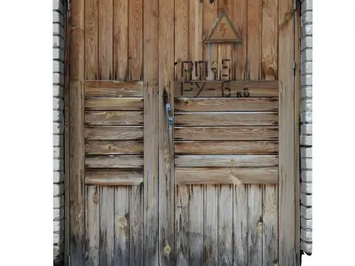 Old door scan 27 Low-poly 3D model