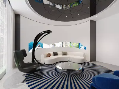 Contemporary Creamy Lounge 3D model