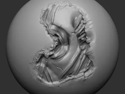 Zbrush - Zombie VDM Brush Ragged meat B 3D model