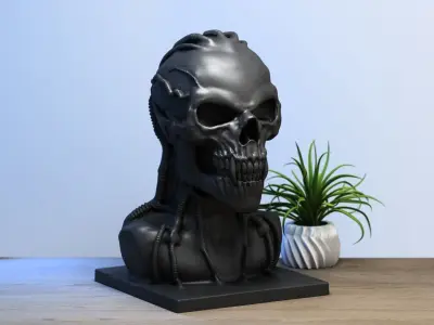 Robot skull human Headphone Stand 3D print model purchase