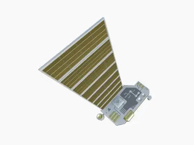 Satellite B02 Gold - SciFi Space Design Low-poly 3D model