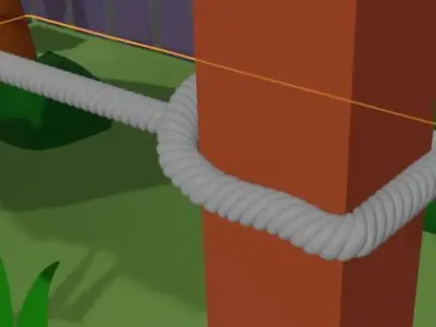 A Cartoon Clothesline and Environment 3D model