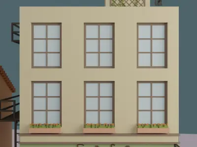 Street - Voxel Low-poly 3D model