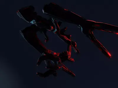 Robot1 robot with lights in sky 3D model