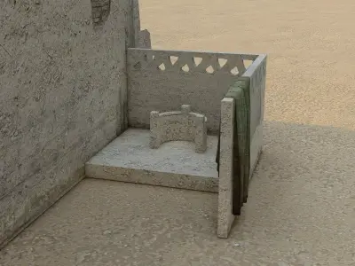 Old Village Houses 3D Model Low-poly 3D model