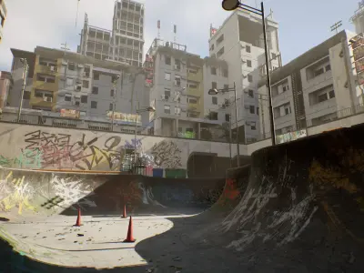  Skatepark Low-poly 3D model