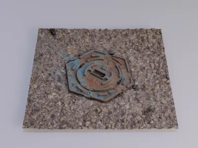 Manhole Water Access High-poly and Low-poly 3D model