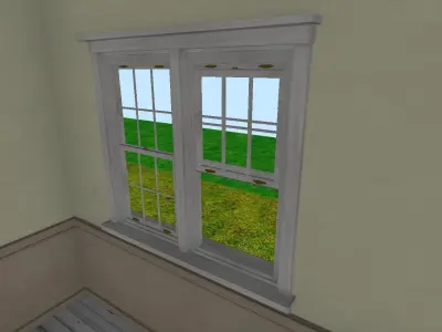Double-Hung Windows American House 3D model