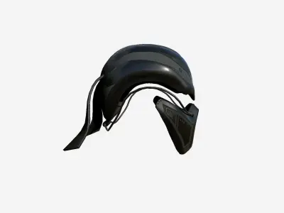 SciFi Ninja Mask A01 Latex Black - Character Design Fashion Low-poly 3D model