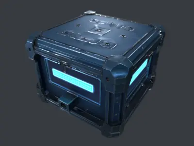 Sci-Fi Supply Crate - PBR Game-Ready LOD  GLTF  Omniverse-Ready Low-poly 3D model