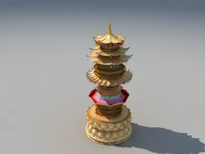 Chinese Ancient Pagoda pagoda 3D model