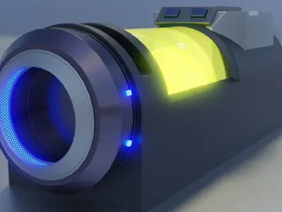 Sci-fi Glowing Battery  Low-poly 3D model