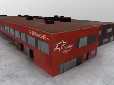 EDDF Fire Station 4 Low-poly 3D model