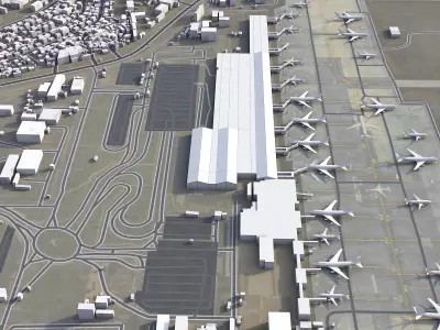 Addis Ababa Bole - 3D Airport Model Low-poly 3D model